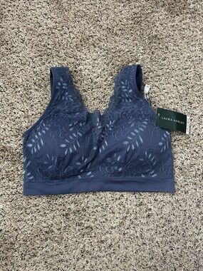 Laura Ashley Navy Floral Lace Bralette